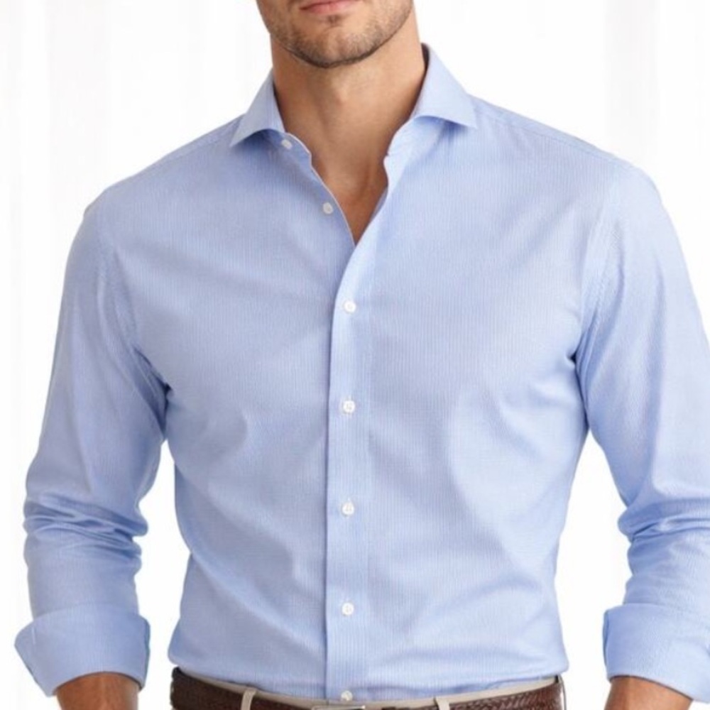 Suitsupply Men's Light Blue Traveller Dress Shirt